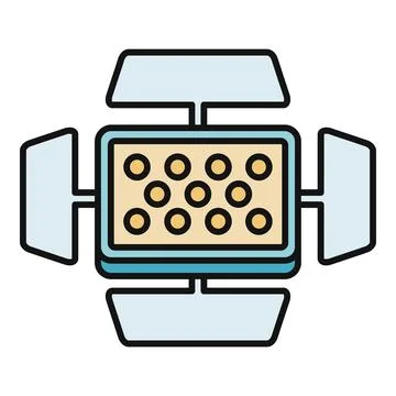Studio lighting panel with barn doors icon illustration Stock Illustration