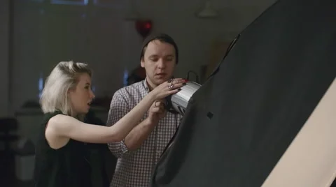 Studio Lighting Setup Stock Footage 62219465