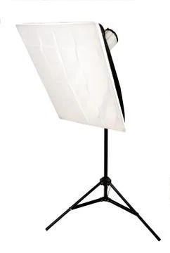 Studio lighting with softbox on the white background Stock Photos