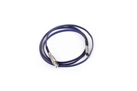 Studio lighting. on a white background cable, wire for charging or connecting Stock Photos