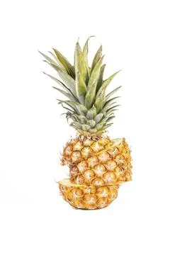 Studio lighting. white background. it has a juicy fruit on it. Pineapple. Stock Photos
