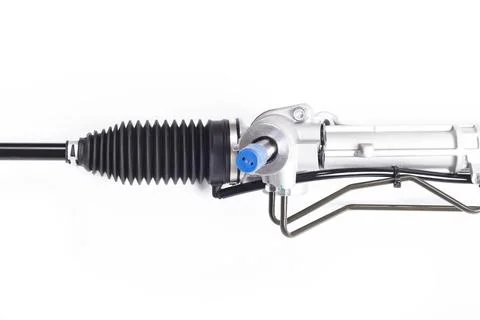 Studio lighting. on a white background, the steering rack of the car. New par Stock Photos