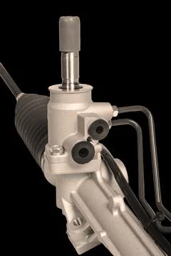 Studio lighting. on a white background, the steering rack of the car. New par Stock Photos