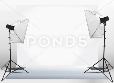 Studio lightning over white Stock Illustration