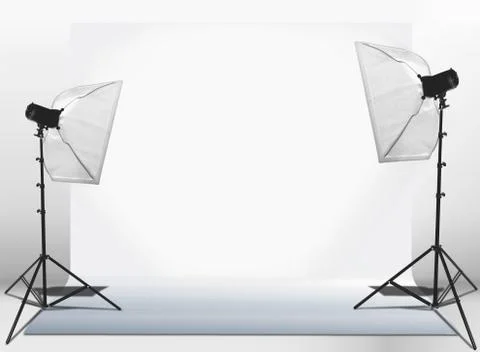 Studio lightning over white 스톡 일러스트