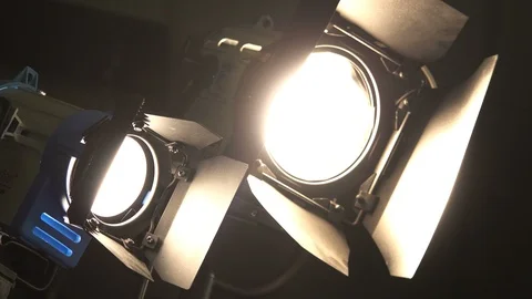 Studio lights turn on Stock Footage 100240046