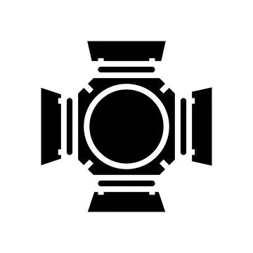 Studio lights video production glyph icon vector illustration Stock Illustration