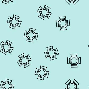 Studio lights video production line seamless pattern Stock Illustration