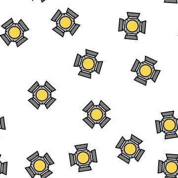 Studio lights video production vector seamless pattern Stock Illustration