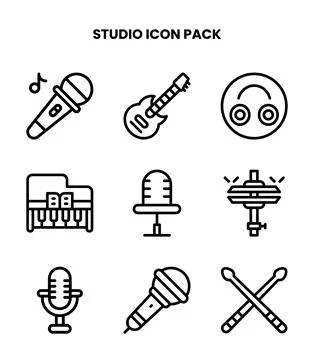 Studio Line Design Icons Pack Иллюстрация