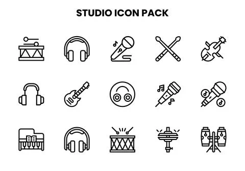 Studio Line Graphics Icons Pack Иллюстрация