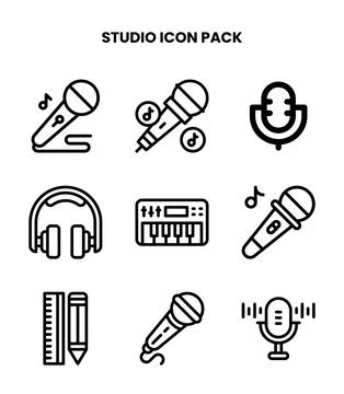 Studio Line Scalable Icons Pack Stock-Illustration