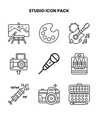 Studio Line Scalable Icons Pack Иллюстрация