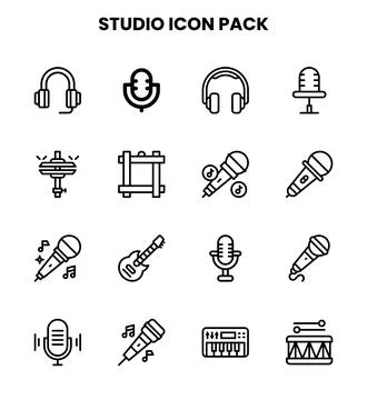 Studio Line SVG Icons Pack Иллюстрация