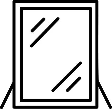 Studio makeup mirror on stand line icon Stock Illustration
