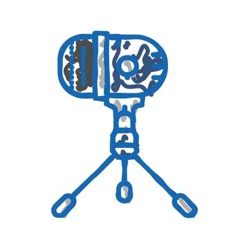 Studio mic microphone icon doodle illustration Illustrazione stock