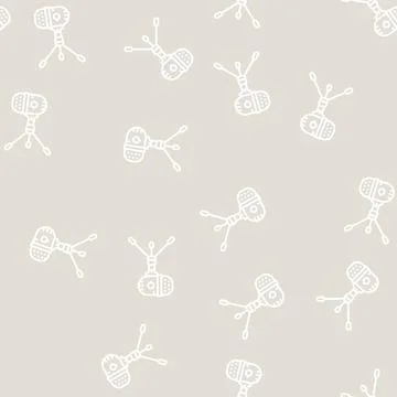 Studio mic microphone line seamless pattern Stock Illustration