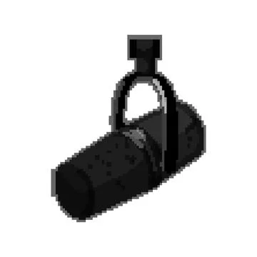 Studio mic microphone music pixel art vector illustration Stock Illustration