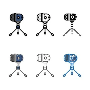 Studio mic microphone types color icon vector Stock Illustration