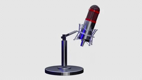 Studio Microphone 3D Animation Stock Footage 305845334