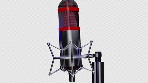 Studio Microphone 3D Animation Stock Footage 305845338