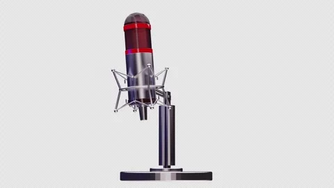 Studio Microphone 3D Animation Stock Footage 305845351