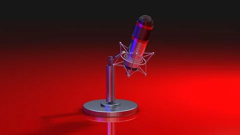 Studio Microphone 3D Stock Illustration