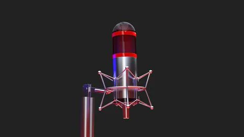 Studio Microphone 3D Stock Illustration