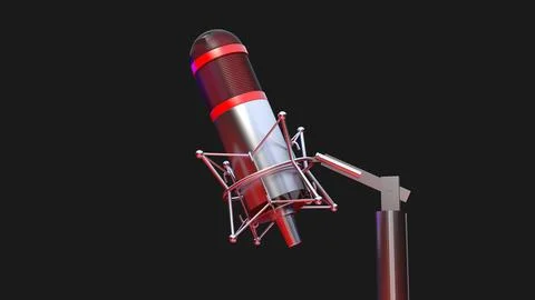 Studio Microphone 3D Stock Illustration