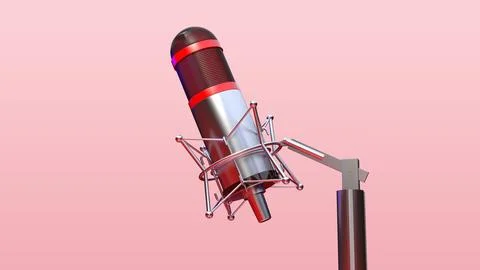 Studio Microphone 3D Stock Illustration