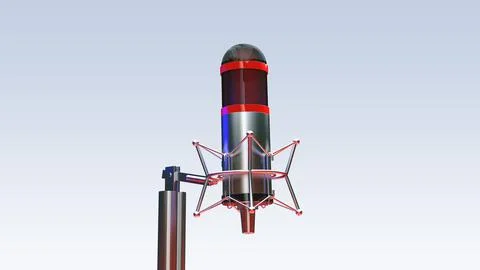Studio Microphone 3D Stock Illustration
