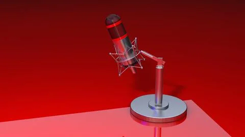 Studio Microphone 3D Stock Illustration