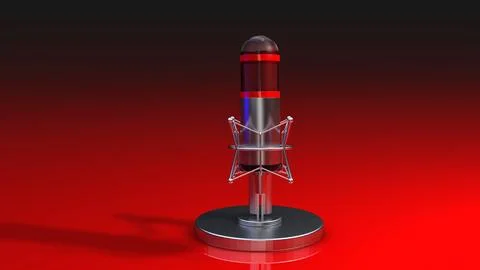 Studio Microphone 3D Stock Illustration