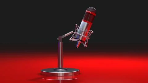 Studio Microphone 3D Stock Illustration