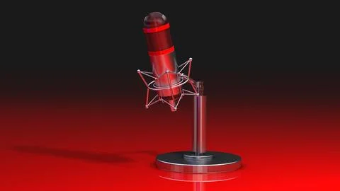 Studio Microphone 3D Stock Illustration