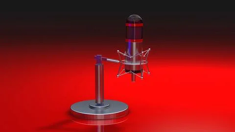 Studio Microphone 3D Stock Illustration