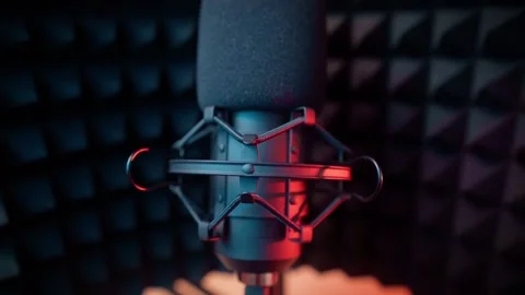 Studio microphone with acoustic foam Video stock 231478583