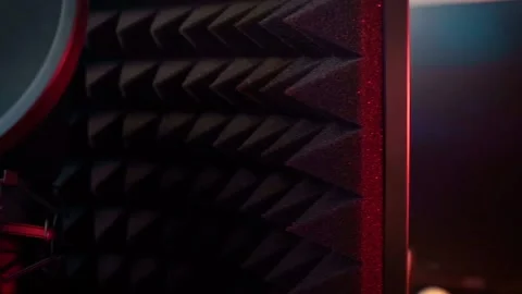 Studio microphone with acoustic foam Stock Footage 231478585