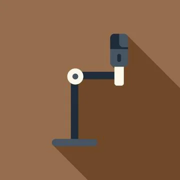 Studio microphone on adjustable arm, broadcasting or recording equipment Illustrazione stock