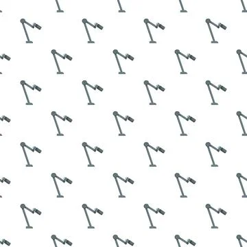 Studio microphone on boom arm seamless pattern Stock Illustration