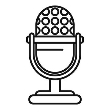 Studio microphone broadcasting recording audio device icon Stock Illustration