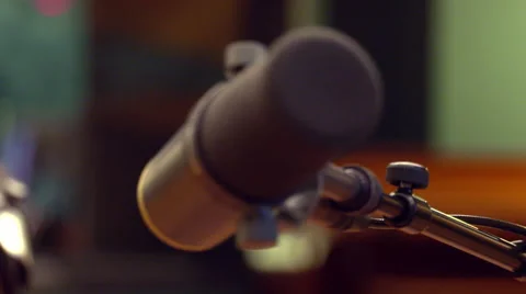 Studio microphone close Stock Footage 64639572