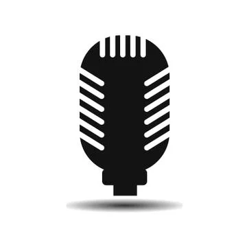 Studio microphone flat Stock Illustration