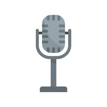 Studio microphone icon, flat style Illustrazione stock