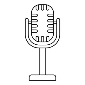 Studio microphone icon, outline style Illustrazione stock