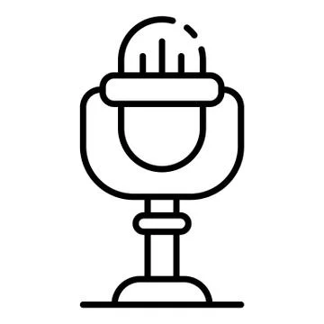 Studio microphone icon, outline style Illustrazione stock