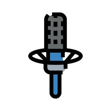 Studio microphone icon for recording and broadcasting audio Stock Illustration