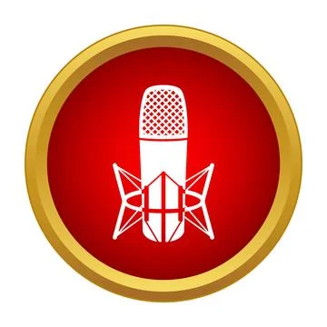 Studio microphone icon for recording and broadcasting Stock Illustration