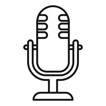 Studio microphone icon representing audio recording and broadcasting Stock Illustration