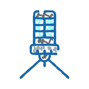Studio microphone icon representing sound recording and podcasting Stock Illustration